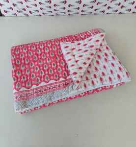 Handmade Jaipuri Block Print Cotton Razai <b>King</b> <b>Size</b> Kantha Reversible Dohar - Product Image 6