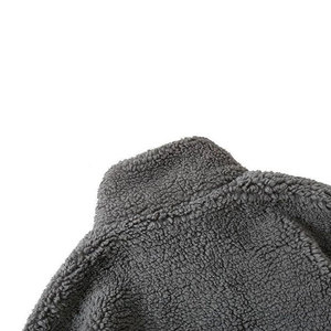 Best Selling Outdoor Windproof Hooded <b>Sherpa</b> Fleece Jacket Men Patchwork Logo Canvas <b>Fabric</b> Warm Winter Casual Coat Hot Sale - Product Image 3