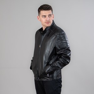 Chaqueta de cuero de moda para hombre de alta calidad con ajuste cómodo, chaqueta de cuero de moda con capucha para hombre de diseño único de manga larga para hombre - Product Image 3