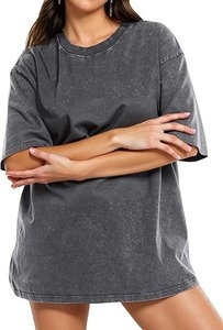 T-shirt 100% coton délavé à l'acide pour homme, style hip-hop vintage, coupe surdimensionnée, manches courtes, séchage rapide - Product Image 2