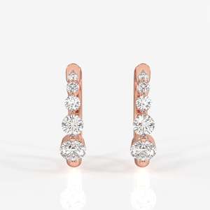 Pendientes de Aro con Diamantes Moissanite de Corte Redondo en Oro de 14K - Product Image 6