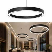 Lampe suspendue en forme de cercle LED moderne pour hall d'hôtel, 900 mm, design haut de gamme