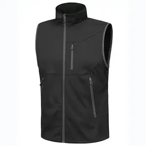 Custom LOGO Fashion Winter Zipper Sleeveless Turtleneck <b>Sports</b> Casual <b>Men</b> Softshell Fleece <b>Vest</b> - Product Image 1