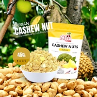 Grote, kwaliteit A, knapperige geroosterde cashewnoten met duriansmaak, gezonde snack uit Thailand, 45g, merk Patta, 1 jaar houdbaar.