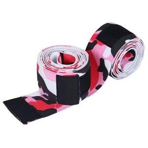 Genouillères élastiques personnalisables unisexes en néoprène rouge, équipement de sécurité et de fitness respirant, logo personnalisé pour la salle d'haltérophilie de puissance - Product Image 2