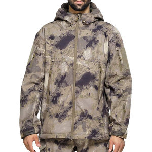 Chaqueta de Caza Impermeable para Hombre, Camuflaje, Softshell Táctica, para Exteriores, Cortavientos, Forrada de Polar, con Capucha, para Pesca - Product Image 1