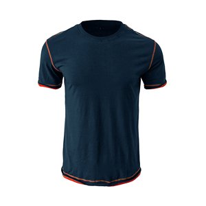 Camisetas de cuello redondo para hombre, diseño de logotipo personalizado, Color sólido con ribete de contraste, gran oferta, Camiseta estampada de tela de Jersey, peso de 220 gramos - Product Image 5