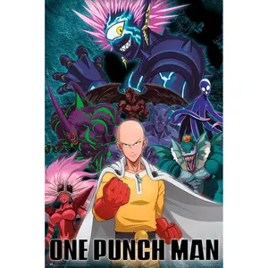 Póster del Anime One Punch Man, Escena de Saitama vs. el Villano - Product Image 1