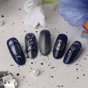 Rococo 18th #69181 autocollants d'art d'ongle oriental, étiquette de luxe professionnel or argent ligne de feuille 3d en relief corée oem odm - Product Image 3