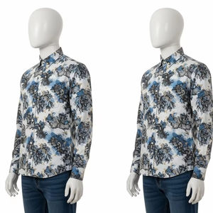 Camisa de Hombre de Tela de Algodón y Poliéster, Impresión Digital, Anti-Pilling, Camisa Casual para Negocios, Oficina y Uso Diario - Product Image 4