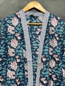 Phụ Nữ Của Cotton Tầng-Chiều Dài Có Thể Giặt Kimono Áo Choàng Kích Thước Miễn Phí Áo Choàng Tắm Với In Loungewear Mềm Mại Ngủ Cho Mùa Hè - Product Image 2