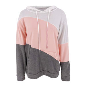 Sudadera de punto de gran tamaño, sudaderas con capucha grises antiretráctiles para invierno y otoño para mujer, sudaderas con capucha con logotipo personalizado para mujer - Product Image 1