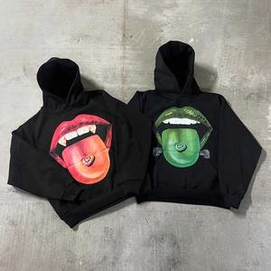 100% algodón peso pesado francés Terry logotipo personalizado Dtg estampado diamantes de imitación de gran tamaño Sudadera con capucha de alta calidad - Product Image 1