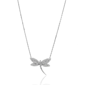 Delicado libélula encanto circón piedra colgante turco artesanía venta al por mayor 925 joyería de plata esterlina - Product Image 1