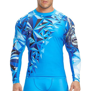 100% Polyester hommes Rash Guard maillots de bain Compression éruptions cutanées mâle Sports de plein air cyclisme porter Rashguards mâle - Product Image 5