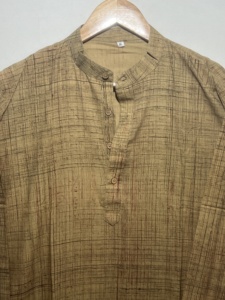 เสื้อคุร์ต้าคลาสสิกทรงยาวสำหรับผู้ชายสุดเท่ |   ชุดคุรตะผ้าฝ้ายแท้ 100% แขนยาว สไตล์ชาติพันธุ์ ทันสมัย - Product Image 2