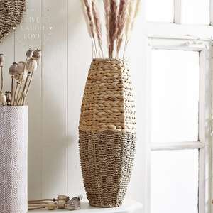 Water Hyacinth Round <b>Cylinder</b> <b>Vase</b> Minimalist Design Handmade Eco-Friendly Home Decor Tabletop <b>Vase</b> Wholesale Good Price - Product Image 3