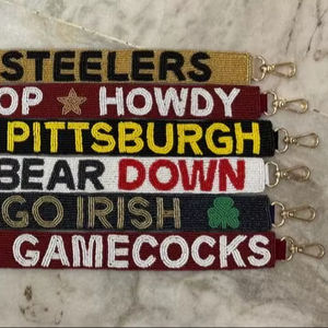 Handmade Lightweight Beaded <b>Bag</b> <b>Strap</b> <b>Black</b> Star Pattern Red Background Adjustable Shoulder Crossbody Replacement Handbag Purse - Product Image 1