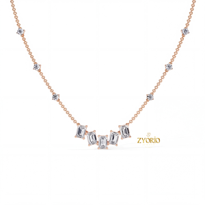 Collier pendentif barre en diamant de laboratoire taille émeraude, en argent sterling 925 plaqué or, collier minimaliste pour femme, bijoux de luxe - Product Image 5