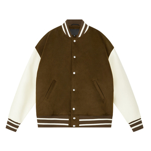 Proveedores de ropa de Pakistán Chaquetas de terciopelo para hombre Mangas de cuero Deportes CollegeBaseballjacket para hombres - Product Image 1