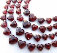 Perles de grenat rouge du Mozambique de haute qualité, 7-10 mm, naturelles, sculptées en forme de cœur, facettées, 25 perles, bijoux certifiés