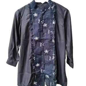 Blusa Nadira Batik Diseño vintage Material de algodón Franela larga para verano Oficina Señora Talla única - Product Image 1