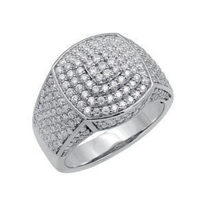 Luxe 925 Sterling Silver Square Halo Moissanite Bague en diamant originale Bague de déclaration pour lui Cadeau de mariage Special One - Product Image 3