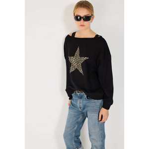 Sudadera con cuello barco y estampado de estrellas - Product Image 2