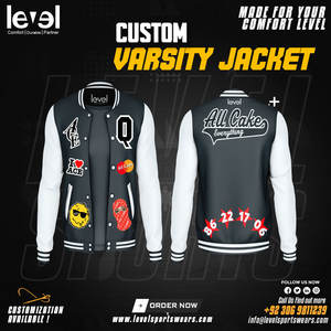 Chaqueta Varsity de alta calidad Unisex mangas de cuero béisbol letra impresa hombres Hip Hop Patchwork Varsity chaqueta para mujer - Product Image 4