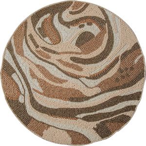 Brown Beige <b>Beaded</b> Classic Style Table <b>Placemat</b> Durable Scratch Heat Resistant Kitchen Decor for Dining Table and Charger - Product Image 6