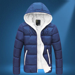 Veste matelassée d'hiver pour hommes, coupe-vent avec logo personnalisé, capuche légère et matelassée, sans col, pour l'extérieur, vente en gros OEM - Product Image 6