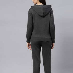 Chándal de dos piezas personalizado 100% algodón para mujer cremallera de alta calidad último diseño Etiqueta Privada casual elegante para invierno - Product Image 2