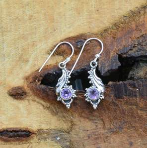 Boucles d'oreilles en améthyste violette, en argent Sterling 925, bijoux en pierres précieuses faits à la main, cadeau à la mode pour femmes - Product Image 1