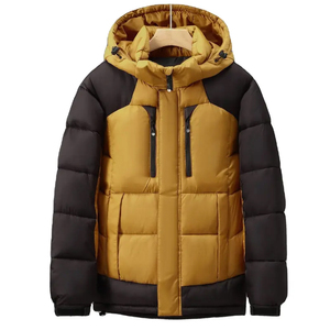 Chaqueta acolchada de algodón, abrigo con cuello levantado para hombre, impermeable, con cremallera, estilo corto, invierno, OEM, personalizado, para hombre, tejido de poliéster - Product Image 6