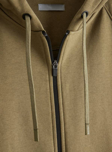 Men's Ultimate <b>Full</b>-<b>Zip</b> Hoodie 100% Cotton Solid Pattern Knitted Weaving Method Large Size Fleece <b>Sweatshirt</b> with Zipper - Product Image 4