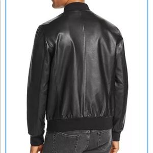 Vestes en cuir décontractées pour hommes Nouveau design Vestes à la mode en cuir de vache simple noir de haute qualité avec impression de logo personnalisée - Product Image 3