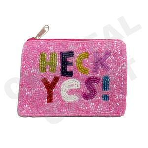 Pochette à monnaie Glam Portefeuille personnalisé en perles de rocaille Beau cadeau de maman-Design coeurs pour filles - Product Image 2