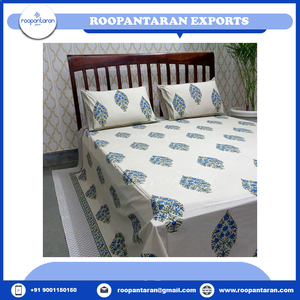 Colcha India Diseños exquisitos Bloque de mano Impreso Algodón Percal King Size Colcha a la venta a precio barato - Product Image 4