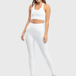 Conjuntos Deportivos de Yoga para Mujer, Diseño Sólido, Transpirable, Spandex, Poliéster, Casual, Holgado, Sublimado, Impresión Personalizada - Product Image 1