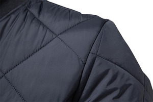 Haute qualité nouveau élégant hommes col côtelé fermeture éclair complet matelassé Bomber coupe-vent personnalisé rembourré bouffant veste - Product Image 4