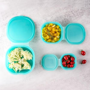 3 paquets de boîtes de conservation en silicone de qualité alimentaire Boîtes de stockage de légumes et de viande pour réfrigérateur Boîte à lunch pour <span class=keywords><strong>sandwich</strong></span> aux fruits de cuisine congelée - Product Image 2