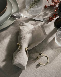 Rond de serviette en métal doré élégant fait à la main décoration de table de mariage - Product Image 4