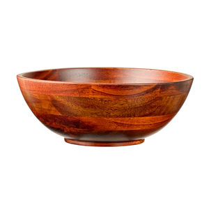 Cuenco para servir palomitas de maíz de primera calidad, Color marrón para mesa, cuenco de madera decorativo de forma redonda con cucharas - Product Image 3