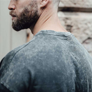 Logo personnalisé pour hommes T-shirt délavé à l'acide couleur légère 100% coton délavé à l'acide T-shirt pour hommes - Product Image 4