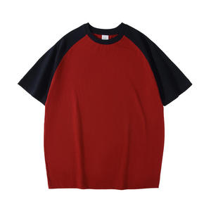 Camiseta Raglán de Punto de Algodón 100% de 260g, Estilo Retro Unisex, Manga Corta, Color Sólido Informal, Logotipo Bordado en Seda - Product Image 4