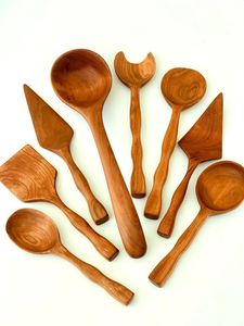 ECO Natural Teak or Acacia <b>Wooden</b> Kitchen Utensils Set with 10-Piece <b>Spoons</b> <b>Spoon</b> Rest & Utensils Holder-Dishwasher Safe - Product Image 6