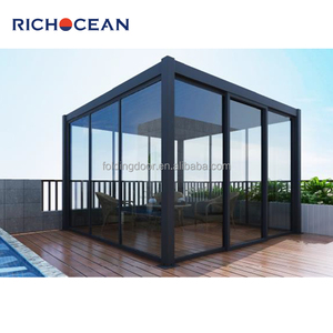 Barato aluminio al aire libre Patio Sunroom moderno plano aislamiento térmico vidrio pequeñas casas porche Sunrooms recinto Summerhouses - Product Image 5