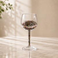 Gobelet en verre artisanal décoratif en copeaux de cristal naturel, ornement pour la maison, le bureau, la table et cadeau en cristal