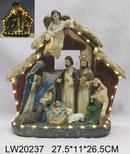 Set Natalizio in Resina Dipinto a Mano Personalizzato all'Ingrosso, Angelo, Sacra Famiglia, Re Magi e Animali, Artigianato Rustico - Product Image 5