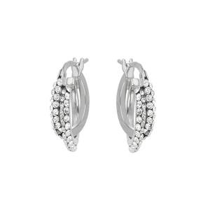 Pendientes de Aro Dea Horta al por Mayor de Alta Calidad, Oro Blanco de 10 mm, Plateados en Plata 925, para Mujer - Product Image 2